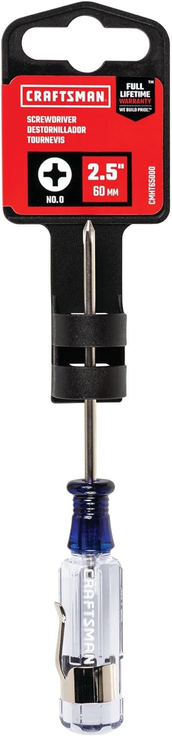 CRAFTSMAN Phillips Screwdriver #0 x 2.5 in., Acetate Handle (CMHT65000)...