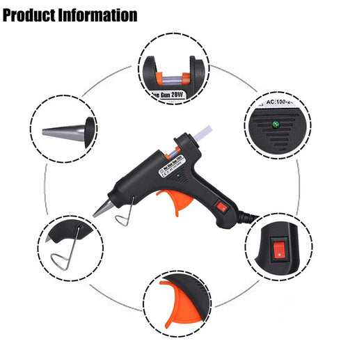 Hot Glue Gun, Upgraded 20W High Temp Mini Hot Melt Glue Gun Kit with 50pcs Glue Sticks(4.0'' x 0.27") for DIY Projects, Arts and Crafts, Home Quic...