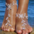 Chargances Boho Rhinestone Foot Chain with Toe Ring Crystal Barefoot Sandals Ankle Bracelet Beach Wedding Ankle Chain Jewelry for Women and Girls(...