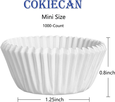 1000 Pcs White Mini Cupcake Liners Small Muffin Liners No Smell Premium Greaseproof Paper Cupcake Wrappers Baking Cups (1.25 Inch Bottom Dia.)...