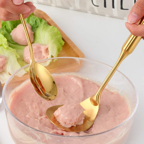 Meatball Spoon Set,2 Pcs 18/8 Stainless Steel Meatball Spoon,Non-Stick Meatball Maker with Long Handle by Buy THINGS!?Rainbow?...