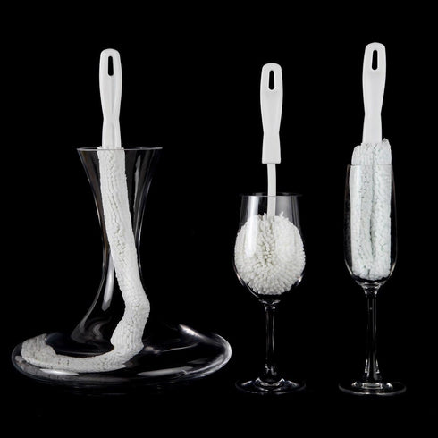 Lily's Home Decanter Cleaning Brush Set, Glassware Cleaning Brushes for Hard to Reach Areas, Ideal for Champagne Flutes, Beer Mugs, Baby Bottles a...