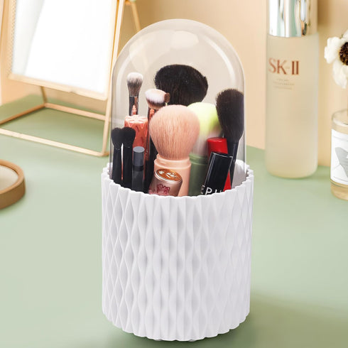 Makeup Brush Holder 360° Rotating Makeup Organizer 5 Slot Makeup Brushes Cup Pen Holder for Vanity Decor, Desk Storage Container, Bathroom Counter...