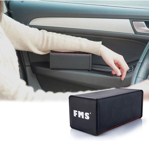 FMS Soft Car Armrest Console Cushion for Relaxation PU Leather Memory Foam Car Seat Armrest (Black)...