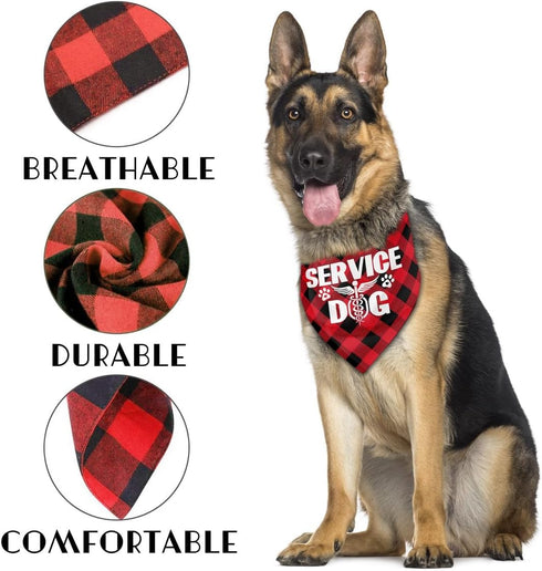 Dog Bandana, Service Dog Triangle Dog Bandana, Dog Scarf Classical Plaid Printing, Dog Scarf Accessories, Dog Bandana Pet Scarf, Pet Scarf, Pet Sc...