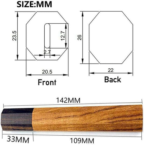 1PC Japanese-style Kitchen Knife Handle Octagonal Handles Safflower Knives Material...