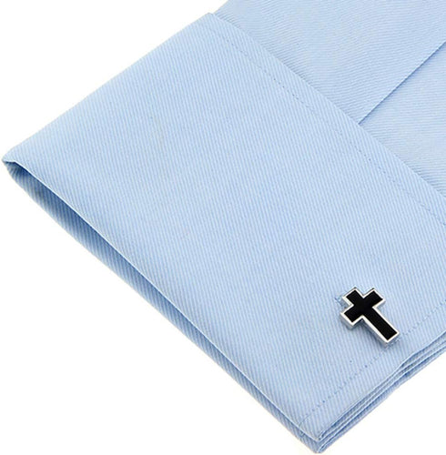 Cross BLK Cufflinks Christian Pair of Black Cuff Links...