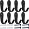 MsBong 8 Pcs Black Coat Hooks for Wall, Heavy Duty Hooks for Hanging Coats No Rust Hooks Wall Mounted with Screws for Key, Towel, Bags, Cup, Hat I...