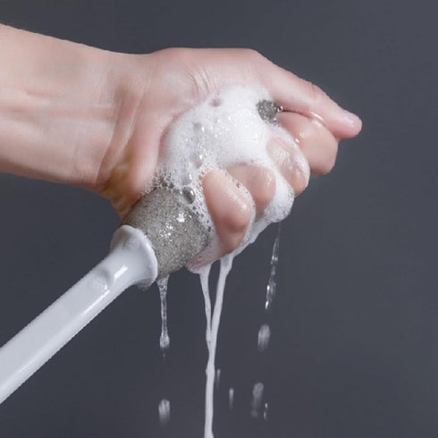 Grey Long Handle Cleaning Sponge Brush decontamination Sponge Cup Brush Multifunctional Household Cleaning Brush Suitable for Cups, Bottles, Glass...