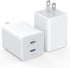 USB C Wall Charger 40W, 2 Pack Dual Port 20W PD 3.0 Type C Fast Charging Block, Durable Compact Power Adapter for iPhone 11/12/13/14/15/Pro Max, X...