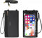 Women Faux Leather Long Wallet Wristlet Handbag with Touch Screen Clear Phone Window (Double Zipped Black)...