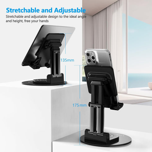 YXLILI Foldable Phone Stand Adjustable Angle Height Cell Phone Holder for Desk 360° Rotating Cellphone Stand for Office Compatible with iPhone14/1...