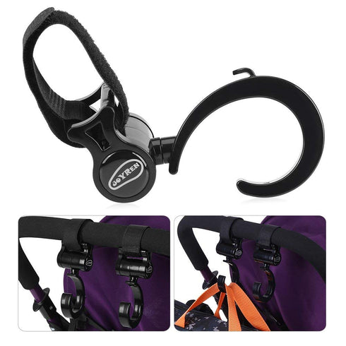 Stroller Hooks, 4 Pack 360° Rotation Baby Infant Pushchair Hanger Accessories for Mommy Daddy when Jogging, Walking or Shopping Maximum Capacity 3...