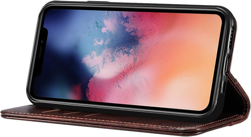 Compatible with iPhone 11 Leather Case, SINIANL for iPhone 11 Wallet Folio Case Book Design Magnetic Closure with Stand and ID Holder Credit Card ...
