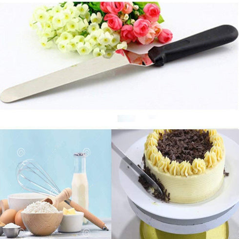 3 Metal Cake Offset Spatulas, 6 8 & 10 Inch Frosting Angled Icing Spatula for Decorating...