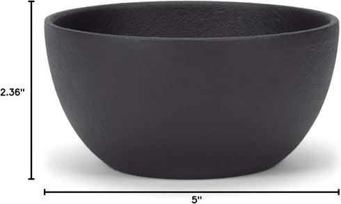 47th & Main Durable Black Cast Iron Bowl, Medium, Round, 32 fluid ounces...