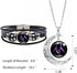 2 Pcs Zodiac Necklace Bracelet Gift for Men Constellation Necklace Astrology Galaxy & Crescent Moon Necklace Leather Constellation Bracelet for Me...