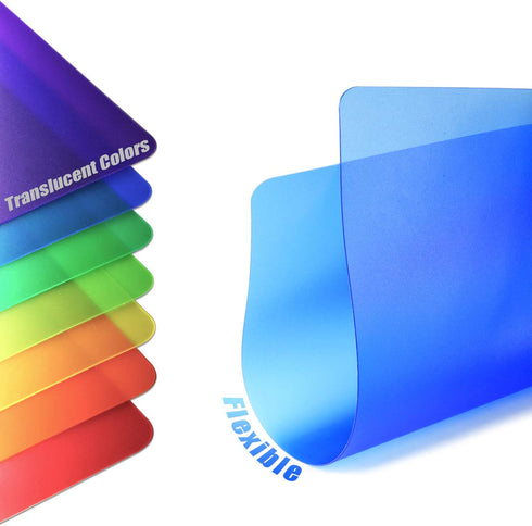 Fotouzy Plastic Cutting Boards for Kitchen, Flexible Cutting Mats Set of 7, BPA-Free, Non-Porous, Dishwasher Safe, 15x12 In, 7 Translucent Colors...