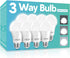3 Way LED Light Bulbs 50 100 150W Equivalent, Daylight White 5000K 3 Way Light Bulbs, A19 Three Way Light Bulbs,E26 Base 3-Way Light Bulbs for Rea...