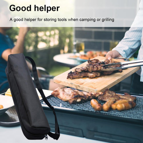 Grill Storage Bag, Oxford Cloth BBQ Tools Carry Bag, Waterproof Grill Utensil Accessory Storage Bag, Grill Utensil Holder Pouch for Camping Picnic...