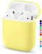 Full Protective Silicone Case Compatible with Airpods 1 and 2 No Keychain Cover Accessories Front LED Visible Supports Wireless Charging (Yellow)...