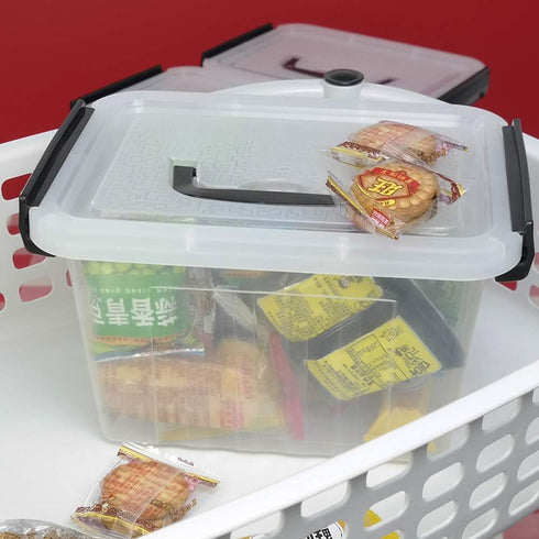 Asking Plastic Latching Box with Black Handle, Lidded Storage Bins, 6 Packs, 3 Quart...