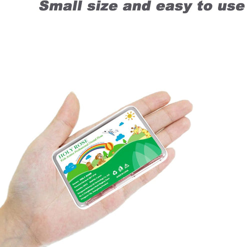 Holy Rose Kids Twin-Line Dental Floss Picks,Floss Sticks Portable Case with Flosser 50 Count Double Cleaning Teeth Effect Suitable for Teenagers,C...