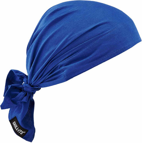 Ergodyne Chill-Its 6710 Evaporative Polymer Cooling Dew Rag, Solid Blue...