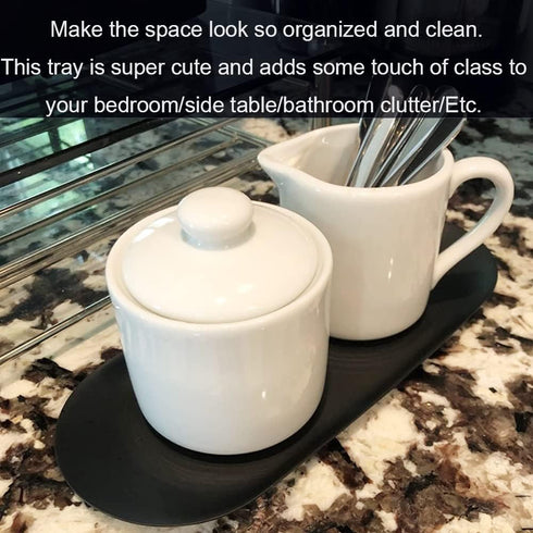 Fermus Stainless Steel Decorative Tray, Set of 2, 9 Inch Long, Jewelry Dish Cosmetics Organizer Bathroom Clutter Serving Platter Small Storage Tra...