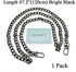 HAHIYO Purse Chain Strap Length 47.2” Bright Black for Shoulder Cross Body Sling Purse Handbag Clutch Bag Replacement Strap Comfortable Flat 0.4” ...