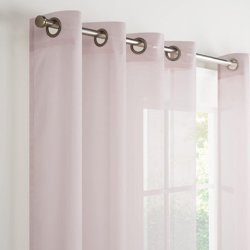 Eclipse Livia Sheer Rod Grommet 54 x 63 Curtain Panel in Blush...