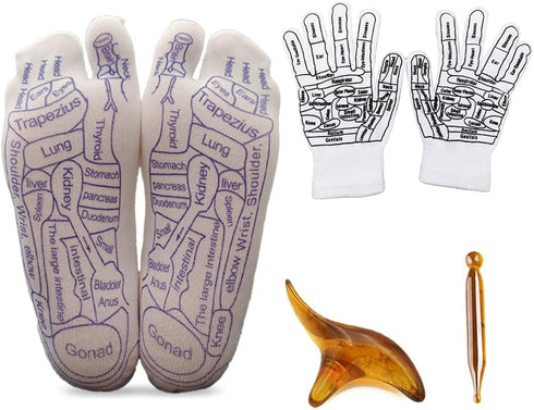Reflexology Socks|Foot Massage Tool for Neuropathy & Trigger Point Relief|Relaxation Foot Pain Relief Remedy for Foot Massage (Men+New Gloves)...