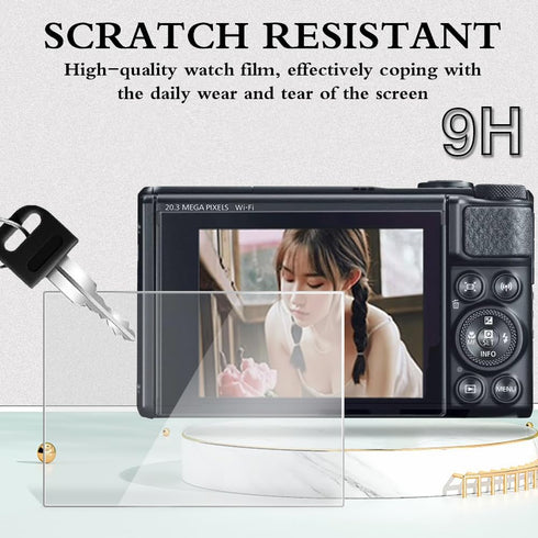 Screen Protector (2+1Pack) Compatible for Kinokoo SX730/ SX740,Tempered Glass Film Anti-Scratch High Definition and Soft Silicone Case for Canon P...