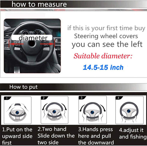 Steering Wheel Cover for Car Leather Universal Steering Wheel Covers for Men Women Fit Cars SUV Truck Pickup 15inch (Beige)...
