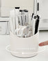 Spinning Pen Holder for Desk, Cute Pencil Cup Organizer for Home Office School, 7 Divided Sections, Pink, Unique Rotating Desktop Supplies and Acc...