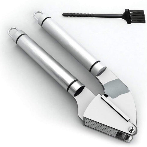 Best Garlic Press With Cleaning Brush - Solid 18/10 Stainless Steel Garlic Crusher Mincer Ginger Tools...
