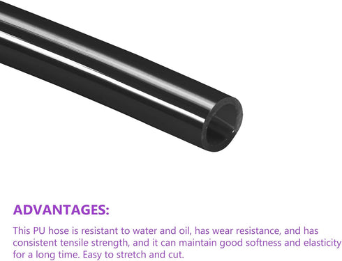 DMiotech 4mmx6mm Pneumatic Tubing, 2 Meters/6.6ft Air Compressor PU Line Hose Tube for Water Fluid Transfer, Black...