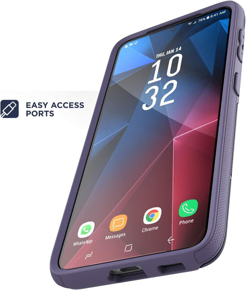 ENCASED Rebel Series Designed for Samsung Galaxy S21 Case, Heavy Duty Protective Phone Case (Purple)...