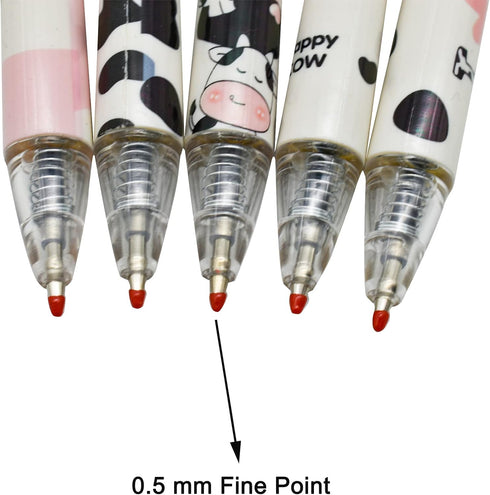 Maydahui 42PCS Cute Milk Cow Gel Pen Cartoon Animal Pens Retractable Priting Pen Black Ink for Office Stationery School Office Supply...
