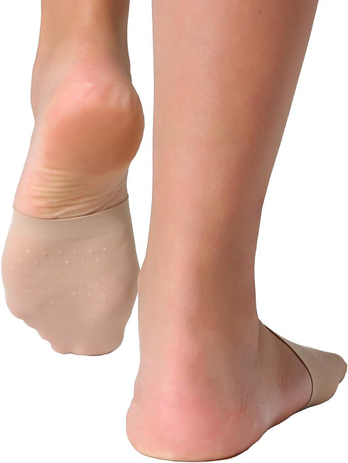 Toe Topper Socks Women 6 Pairs, No Show Liner Half Socks for Heels, Non-Skid Bottom Mule Socks...