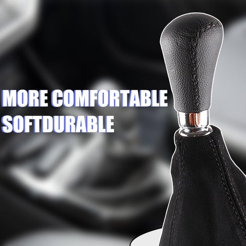 Car Shift Boot Cover, Suede Leather Shift Knob Boot Dust Cover, Universal Manual/Auto Shifter Boot Sleeve Replacement, Handbrake Gaiter Car Interi...