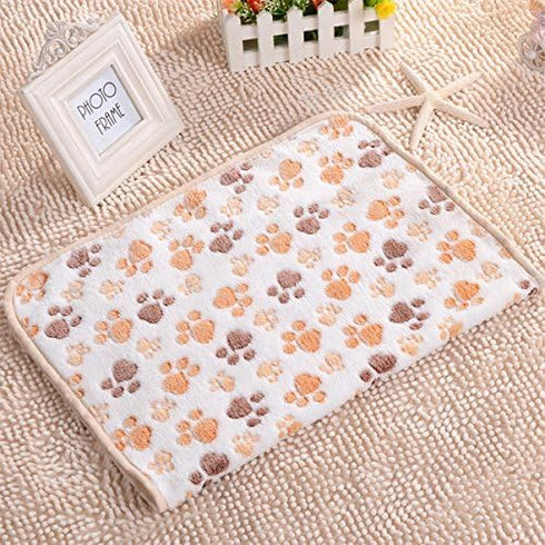 Pet Blanket for Small Cats & Dogs Thick Sleep Mat, Pet Dog Cat Puppy Kitten Soft Blanket Doggy (M, Beige White)...
