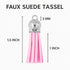 Mandala Crafts 100 Pcs Light Pink Faux Suede Tassels Bulk Keychain Making Supplies - Small Leather Tassels for Charms, Jewelry Making, and DIY Cra...