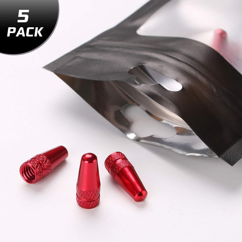 Bike Presta Valve Caps Red Presta Caps Aluminum Alloy Anodized, Fully Thread Red Air Dust Valve Stem Covers for Bike Used on Presta/French Valves,...
