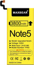MAXBEAR Galaxy Note 5 Battery, (Upgraded) 3800mAh 3.85V Li-Polymer Replacement Battery EB-BN920ABE for Samsung Galaxy Note 5 SM-N920 N920T N920A N...