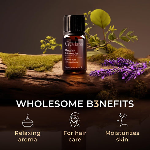 Gya Labs English Lavender Essential Oil for Diffuser - 0.34 Fl Oz - 100% Pure Natural English Lavender Oil for Skin, Hair & Candle Making Floral H...