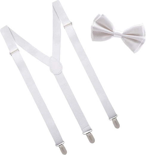 Bow Tie and Suspenders for Men, Adjustable Derby Wedding Gatsby Costume Mens Bow Ties and Suspenders Bowtie Bretelles for Men...