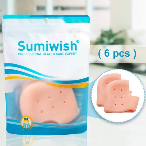 Heel Cups for Heel Pain, Sumiwish 6 PCS Thick Heel Support for Plantar Fasciitis, Silicone Heel Protector Pads, Heel Cushion for Bone Spur and Hee...