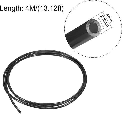 uxcell Pneumatic Air Tubing, 4mm OD x 2.5mm ID 4m(157 Inch) PU Polyurethane Air Compressor Tubing Hose Pipe Black...
