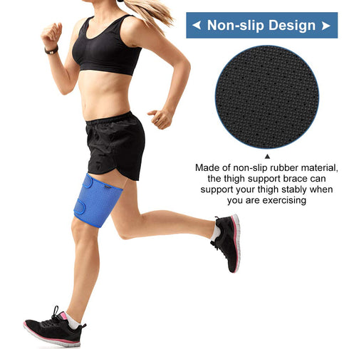 Health Gear Thigh Compression Sleeve Hamstring Wrap, Thigh Support Brace with Anti-Slip Material for Quad, Groin, Inflammation, Swelling, Bruising...